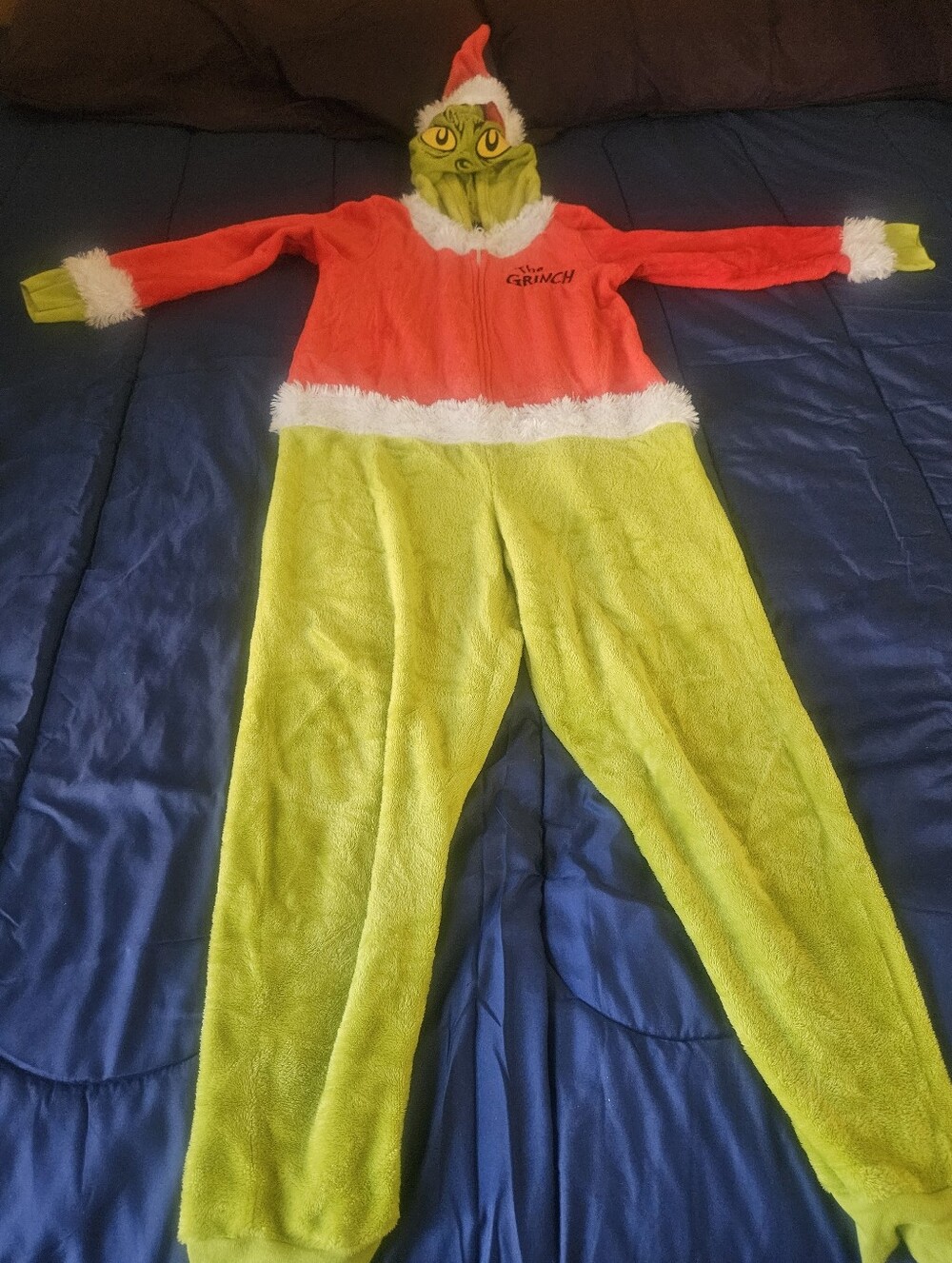 One-Piece Holiday Fleece Costume - Green & Red